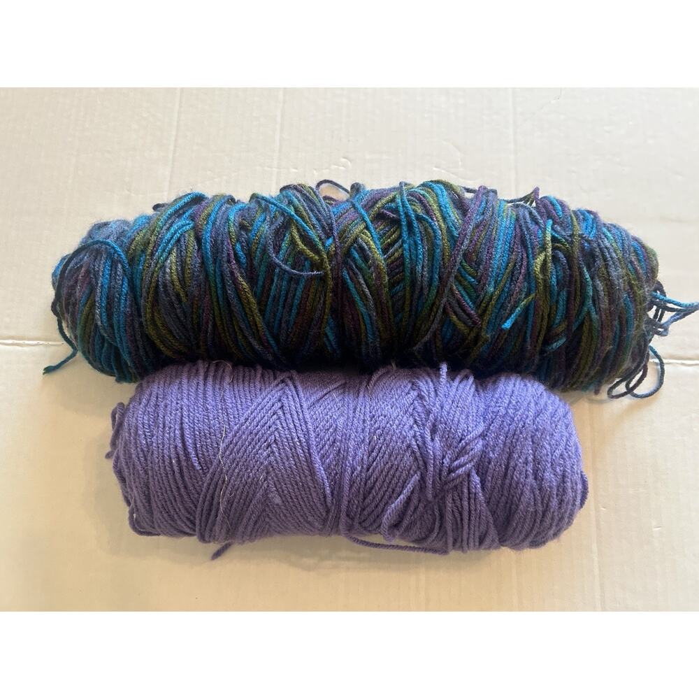 Vtg Yarn Grab Bag Mixture Tagless 16 Oz Variety Green Purple Multi Color Acrylic